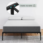 Struttura Letto a Piattaforma in Metallo Nero – Nessuna Rete a Molle, Supporto a 6/12 Gambe, Singolo/Matrimoniale/Queen
