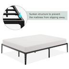 Struttura Letto a Piattaforma in Metallo Nero – Nessuna Rete a Molle, Supporto a 6/12 Gambe, Singolo/Matrimoniale/Queen