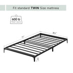 Struttura Letto a Piattaforma in Metallo Nero – Nessuna Rete a Molle, Supporto a 6/12 Gambe, Singolo/Matrimoniale/Queen