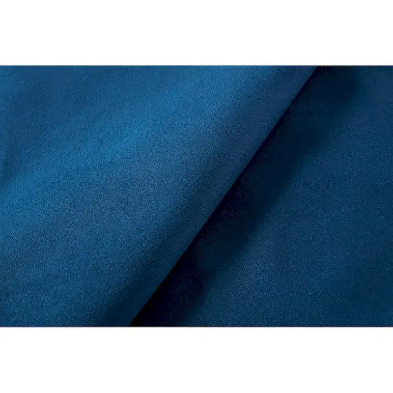 Letto matrimoniale Queen size in velluto blu / avorio – testiera capitonné ad ali, 2 persone