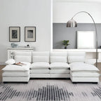 Divano componibile a U da 6 posti, in ciniglia e velluto, nei colori bianco/grigio/verde/blu/nero