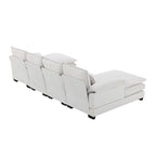 Divano componibile a U da 6 posti, in ciniglia e velluto, nei colori bianco/grigio/verde/blu/nero