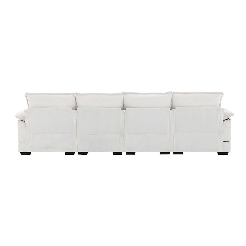 Divano componibile a U da 6 posti, in ciniglia e velluto, nei colori bianco/grigio/verde/blu/nero