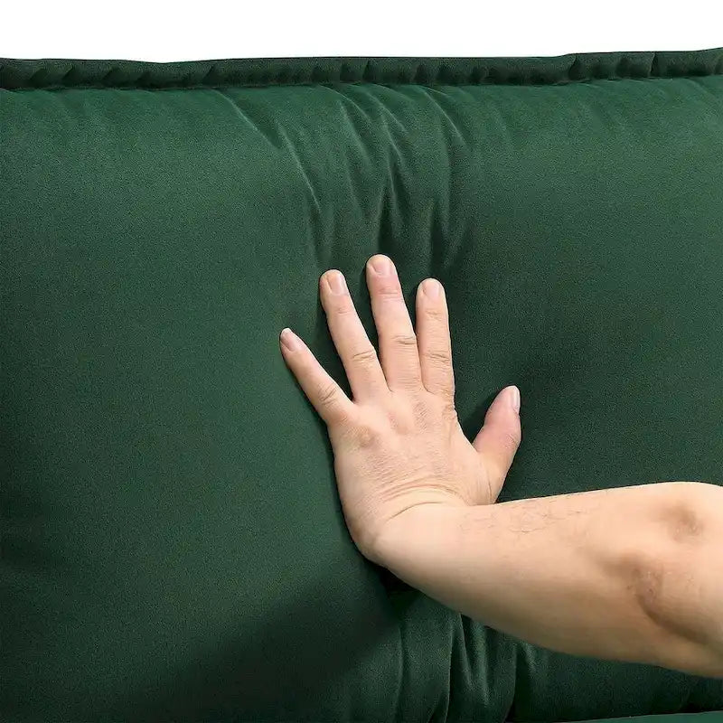 Divano componibile a U da 6 posti, in ciniglia e velluto, nei colori bianco/grigio/verde/blu/nero
