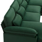 Divano componibile a U da 6 posti, in ciniglia e velluto, nei colori bianco/grigio/verde/blu/nero
