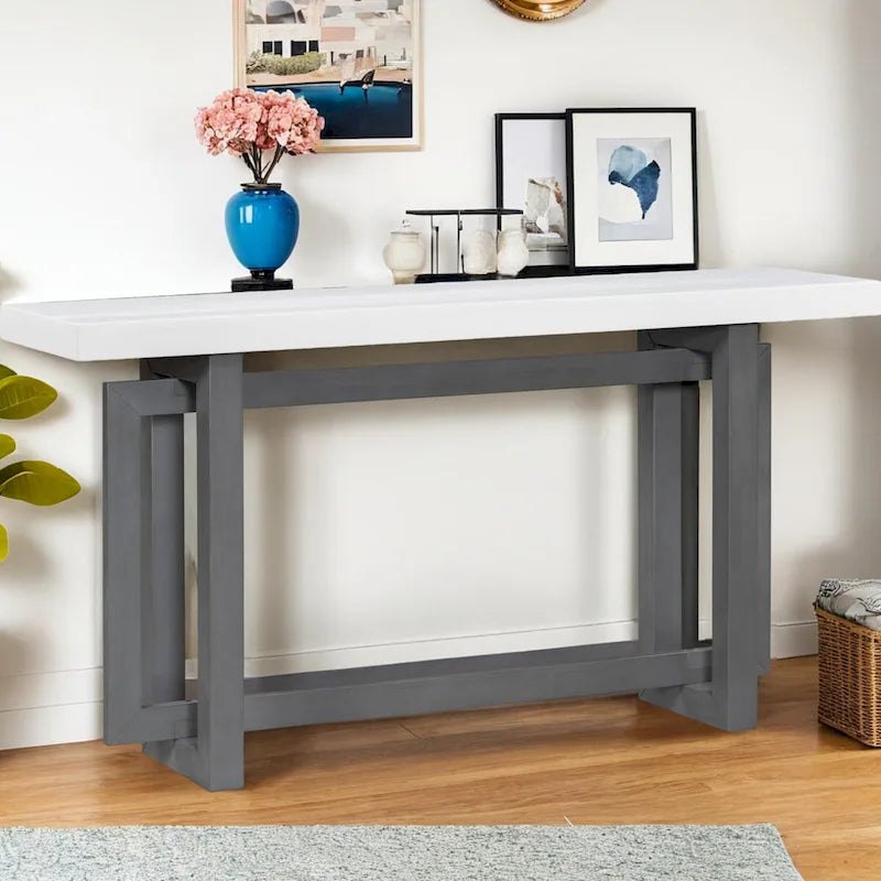 Consolle Blu Scuro / Grigio Scuro / Bianca, Stile Industriale, Montaggio 1 Persona
