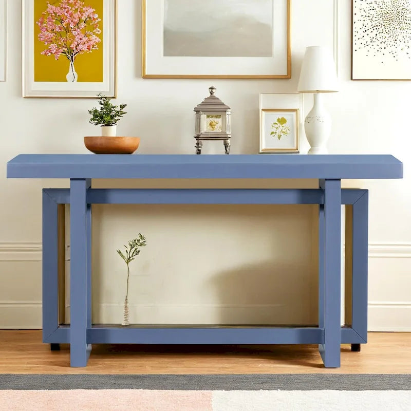 Consolle Blu Scuro / Grigio Scuro / Bianca, Stile Industriale, Montaggio 1 Persona