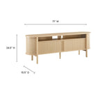Mobile TV in rovere, stile scanalato, adatto a TV fino a 65", montaggio da 1-2 persone