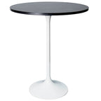Tavolo rotondo da bar da 27", piano in MDF e base in acciaio spazzolato, 4 posti – Nero / Naturale / Marrone / Noce