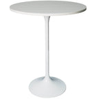 Tavolo rotondo da bar da 27", piano in MDF e base in acciaio spazzolato, 4 posti – Nero / Naturale / Marrone / Noce