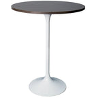 Tavolo rotondo da bar da 27", piano in MDF e base in acciaio spazzolato, 4 posti – Nero / Naturale / Marrone / Noce