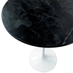 Tavolo rotondo da bar da 27", piano in MDF e base in acciaio spazzolato, 4 posti – Nero / Naturale / Marrone / Noce
