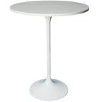 Tavolo rotondo da bar da 27", piano in MDF e base in acciaio spazzolato, 4 posti – Nero / Naturale / Marrone / Noce