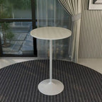 Tavolo rotondo da bar da 27", piano in MDF e base in acciaio spazzolato, 4 posti – Nero / Naturale / Marrone / Noce