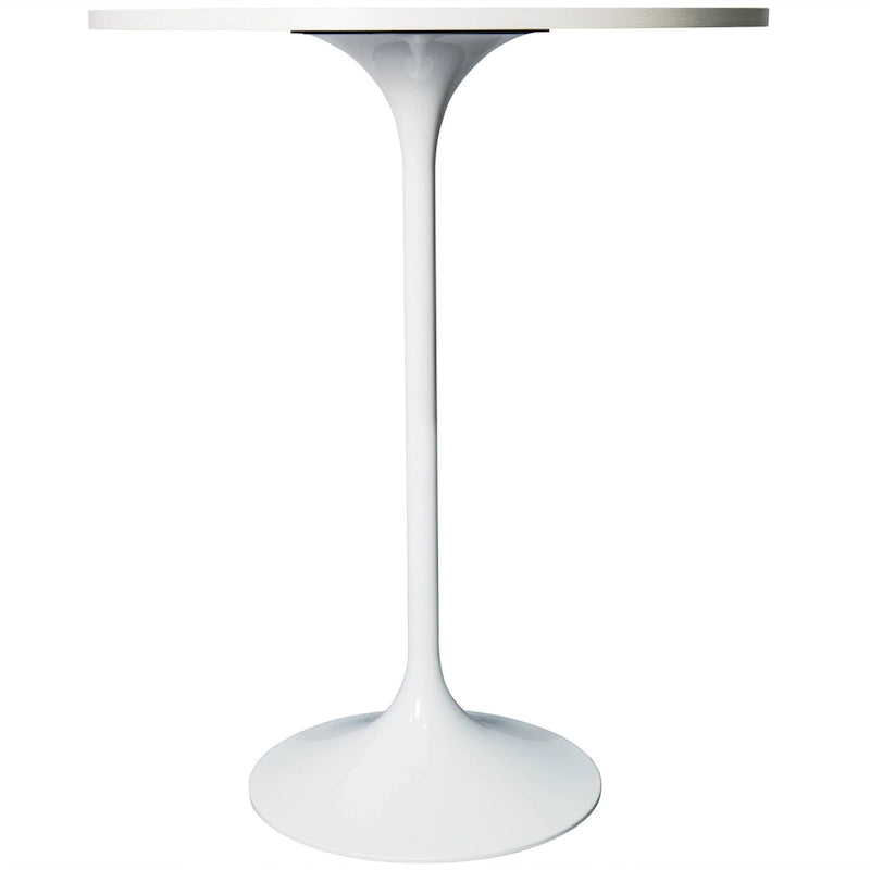 Tavolo rotondo da bar da 27", piano in MDF e base in acciaio spazzolato, 4 posti – Nero / Naturale / Marrone / Noce