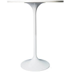Tavolo rotondo da bar da 27", piano in MDF e base in acciaio spazzolato, 4 posti – Nero / Naturale / Marrone / Noce