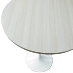 Tavolo rotondo da bar da 27", piano in MDF e base in acciaio spazzolato, 4 posti – Nero / Naturale / Marrone / Noce