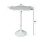 Tavolo rotondo da bar da 27", piano in MDF e base in acciaio spazzolato, 4 posti – Nero / Naturale / Marrone / Noce