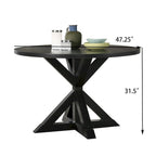 Tavolo da pranzo quadrato Black Cross-Buck, 4 posti