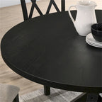 Tavolo da pranzo quadrato Black Cross-Buck, 4 posti