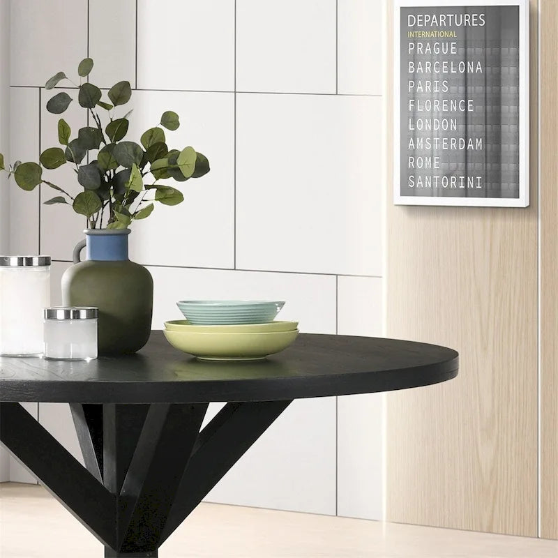 Tavolo da pranzo quadrato Black Cross-Buck, 4 posti