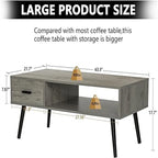 Tavolino da Salotto con Cassetto e Ripiano Aperto – Grigio Classico / Beige / Marrone Rustico / Nero