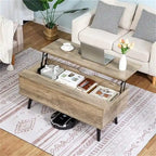 Tavolino da Salotto con Cassetto e Ripiano Aperto – Grigio Classico / Beige / Marrone Rustico / Nero