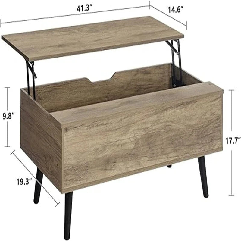 Tavolino da Salotto con Cassetto e Ripiano Aperto – Grigio Classico / Beige / Marrone Rustico / Nero