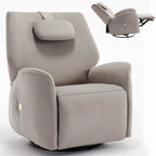 Poltrona Reclinabile Elettrica Beige / Grigia / Blu, Girevole a Dondolo, Posto Singolo