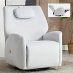 Poltrona Reclinabile Elettrica Beige / Grigia / Blu, Girevole a Dondolo, Posto Singolo