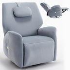 Poltrona Reclinabile Elettrica Beige / Grigia / Blu, Girevole a Dondolo, Posto Singolo