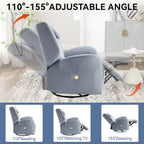 Poltrona Reclinabile Elettrica Beige / Grigia / Blu, Girevole a Dondolo, Posto Singolo