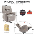 Poltrona Reclinabile Elettrica Beige / Grigia / Blu, Girevole a Dondolo, Posto Singolo
