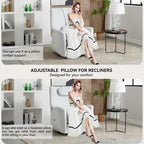 Poltrona Reclinabile Elettrica Beige / Grigia / Blu, Girevole a Dondolo, Posto Singolo