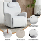 Poltrona Reclinabile Elettrica Beige / Grigia / Blu, Girevole a Dondolo, Posto Singolo